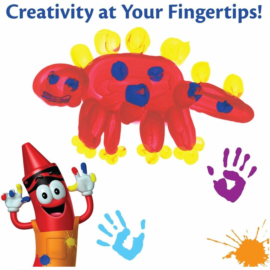 Crayola Washable Fingerpaint Bold Colors Set - 8 oz - 3 / Set - True Blue, Lemon Yellow, Fire Engine Red