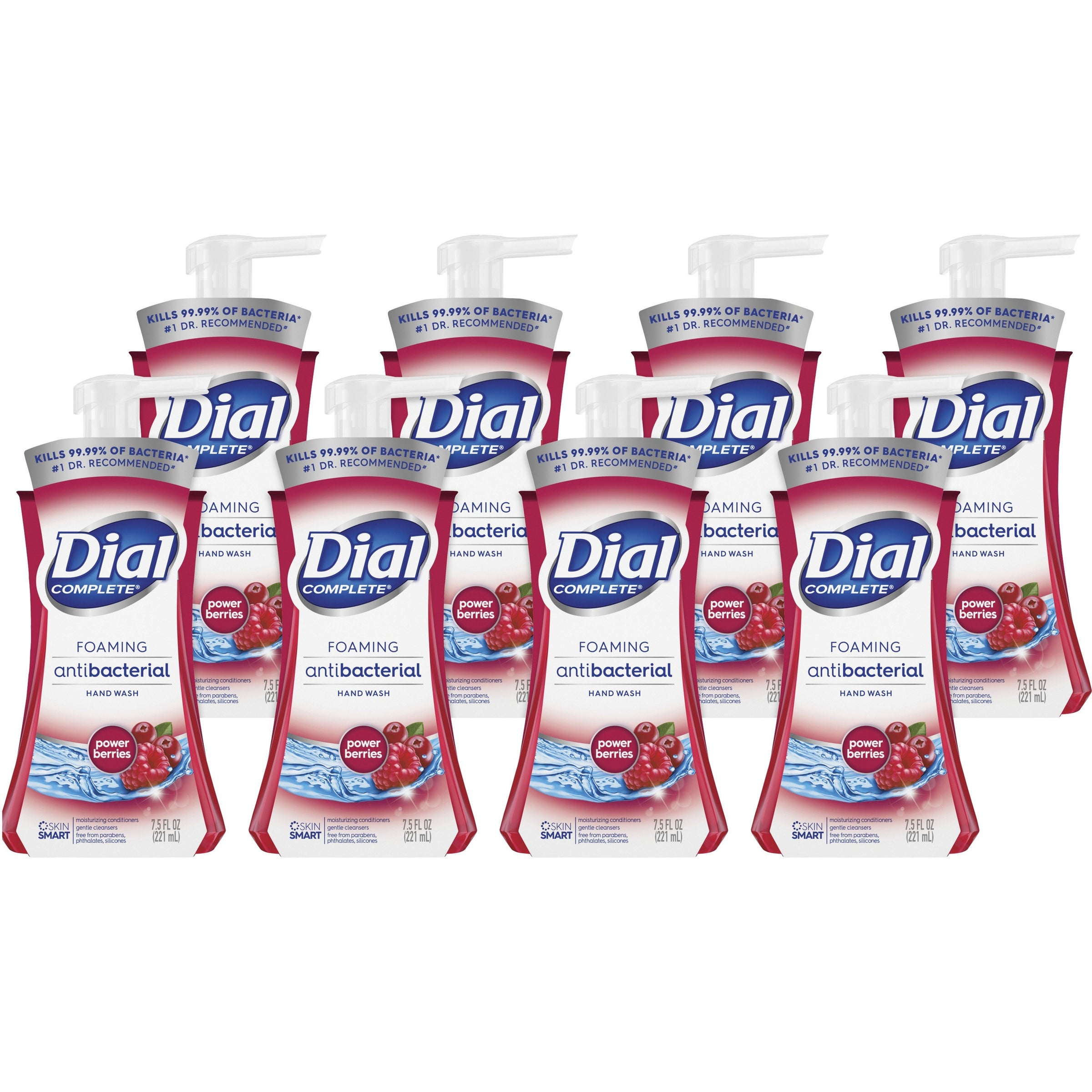 Antibacterial Foaming Hand Wash, Power Berries, 7.5 oz Pump Bottle, 8/Carton