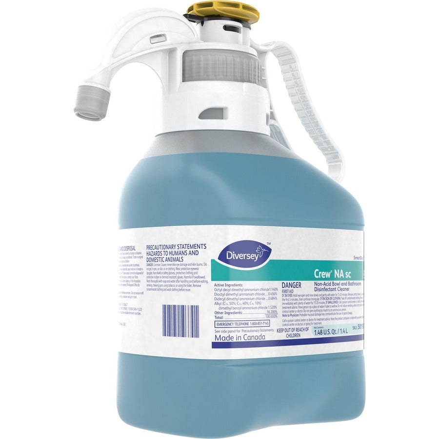 Diversey Non-acid Bowl/Bathroom Cleaner - Concentrate - 47.3 fl oz (1.5 quart) - Floral Scent - 2 / Carton - Disinfectant, Deodorize, Antibacterial - Blue