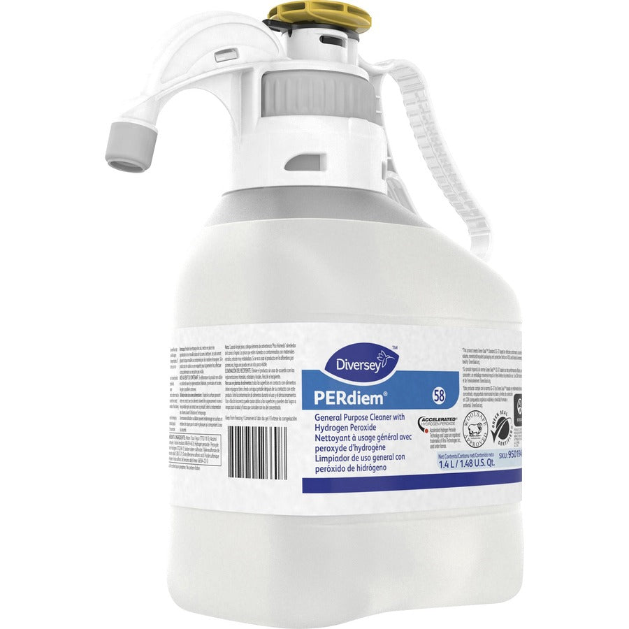 Diversey PERdiem General Purpose Cleaner - Concentrate - 47.3 fl oz (1.5 quart)Bottle - 2 / Carton - Dye-free, Odorless, Fragrance-free, Rinse-free, Recyclable, Environmentally Friendly - Clear