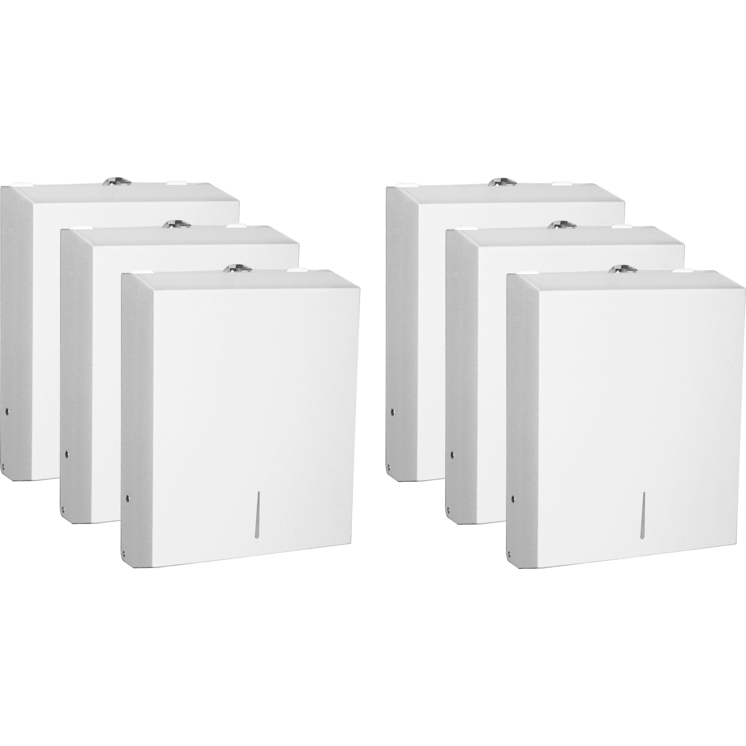 genuine-joe-c-fold-multi-fold-towel-dispenser-cabinet-c-fold-multifold-dispenser-135-height-x-11-width-x-43-depth-stainless-steel-metal-white-wall-mountable-6-carton_gjo02197ct - 1