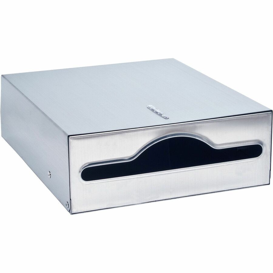 Genuine Joe C-Fold/Multi-fold Towel Dispenser Cabinet - C Fold, Multifold Dispenser - 13.5" Height x 11" Width x 4.3" Depth - Stainless Steel, Metal - Silver - Wall Mountable - 6 / Carton