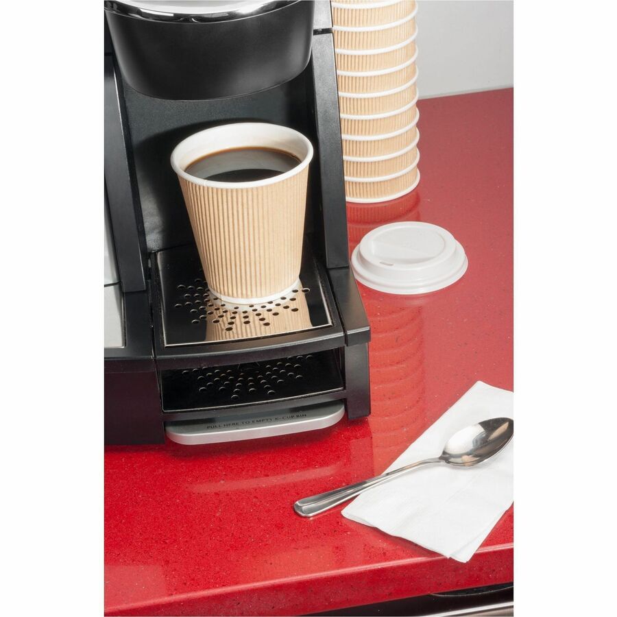 Genuine Joe Vented Hot Cup Lid - Polystyrene - 50 Lids/Pack - 1000 / Carton - White