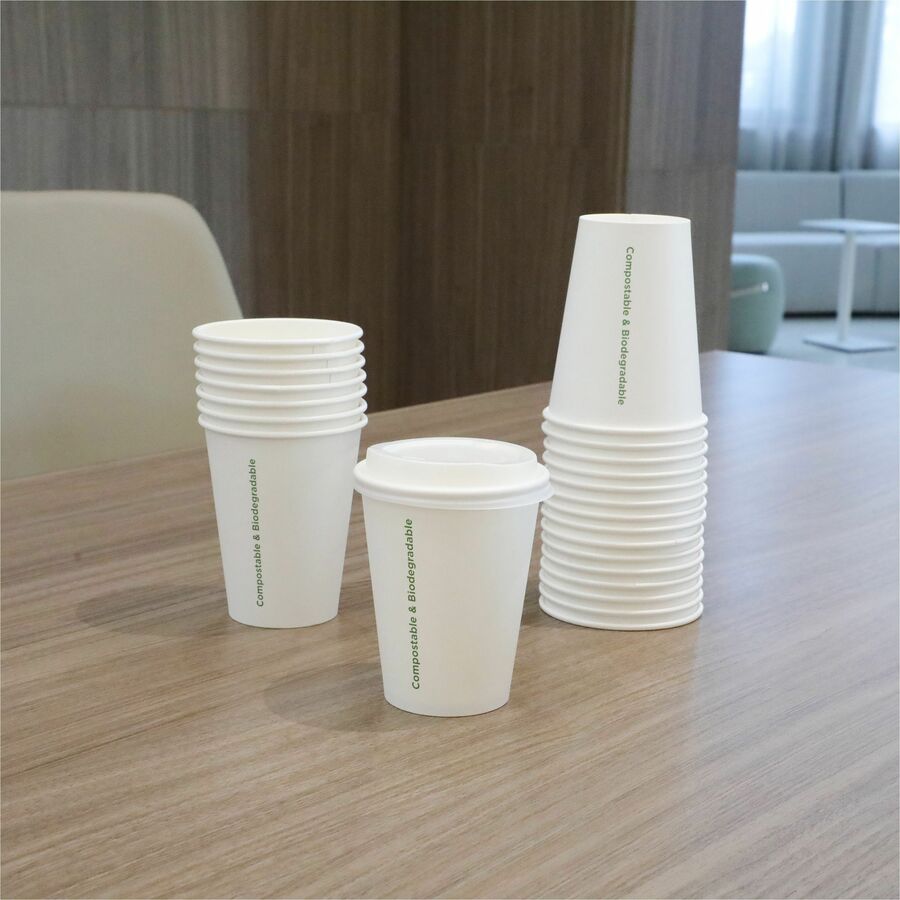 Genuine Joe 12 oz Eco-friendly Paper Cups - 50 / Pack - 20 / Carton - White - Paper