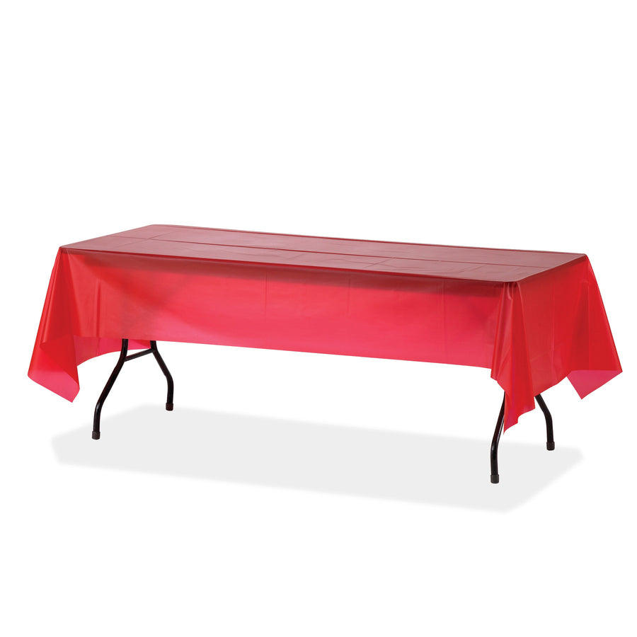 genuine-joe-plastic-rectangular-table-covers-108-length-x-54-width-plastic-red-24-carton_gjo10326ct - 4