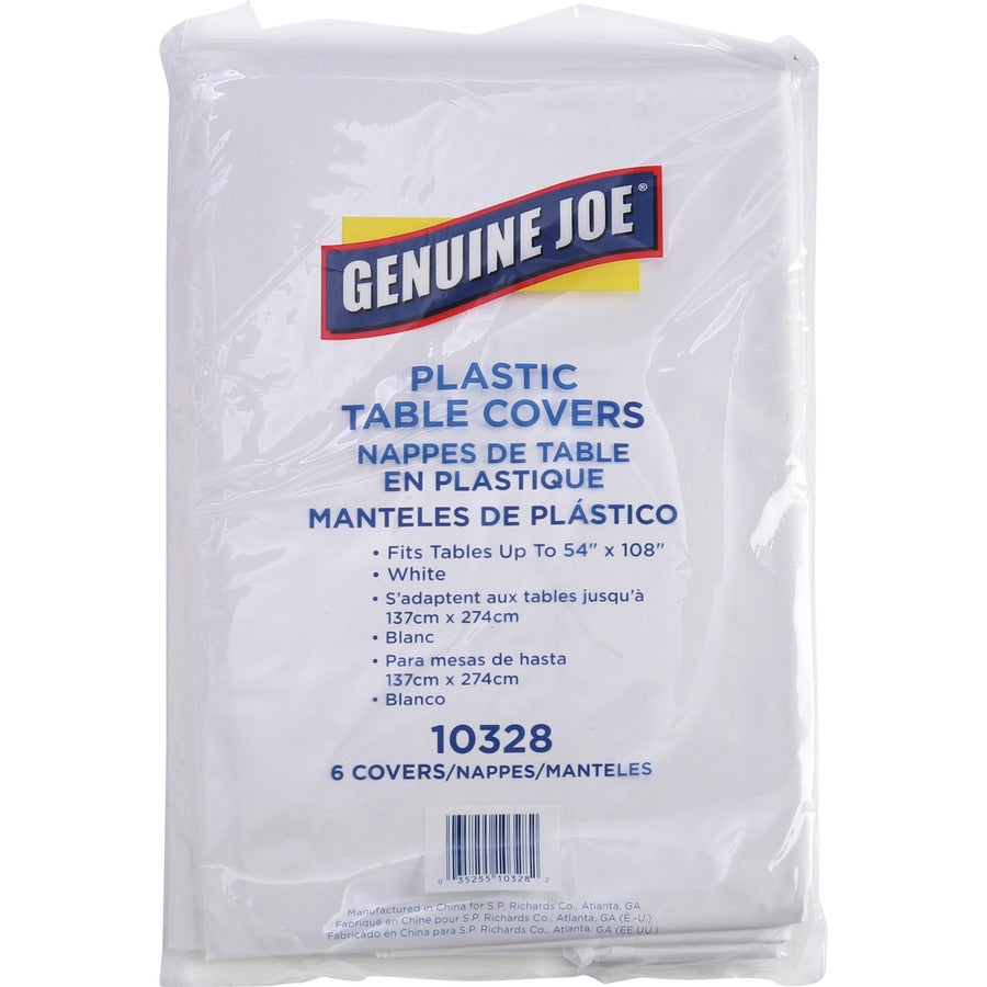 genuine-joe-plastic-rectangular-table-covers-108-length-x-54-width-plastic-white-24-carton_gjo10328ct - 3