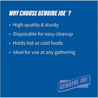 Genuine Joe 12 oz Reusable Plastic Bowls - 125 / Pack - Serving - Disposable - White - Plastic Body - 8 / Carton
