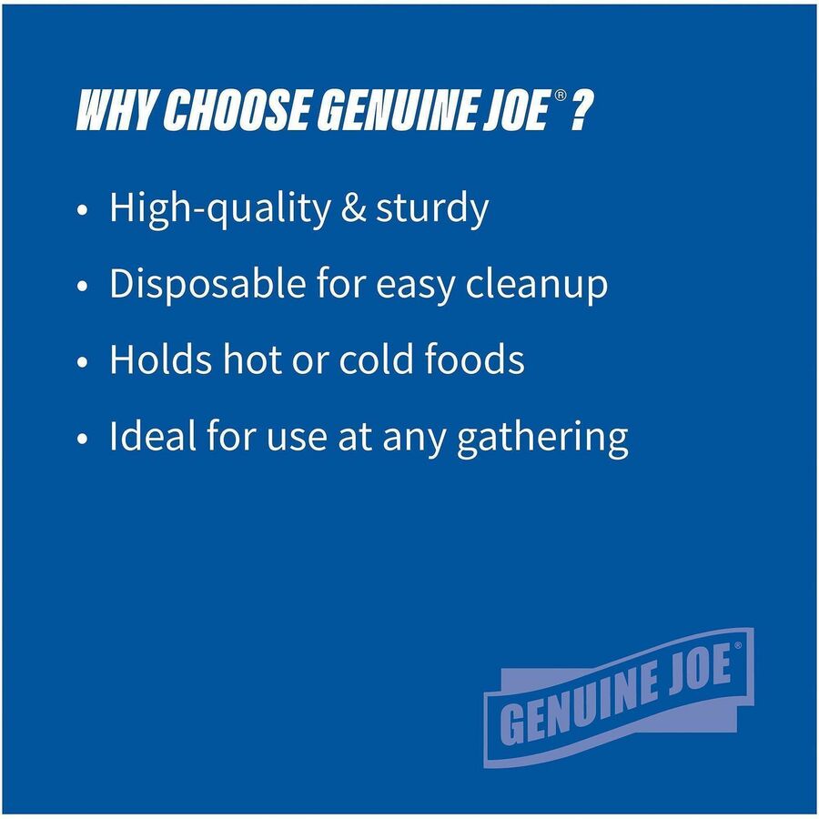 Genuine Joe 12 oz Reusable Plastic Bowls - 125 / Pack - Serving - Disposable - White - Plastic Body - 8 / Carton