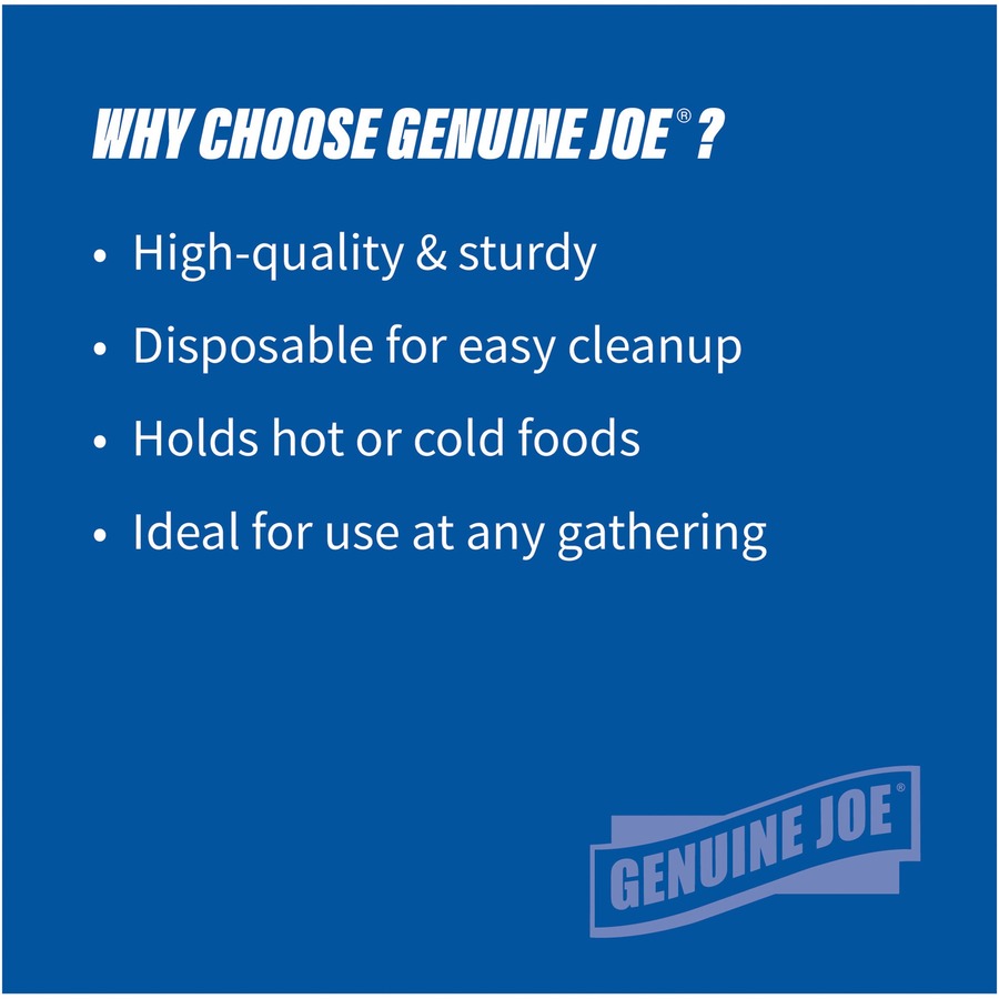 Genuine Joe 12 oz Reusable Plastic Bowls - 125 / Pack - Serving - Disposable - White - Plastic Body - 8 / Carton