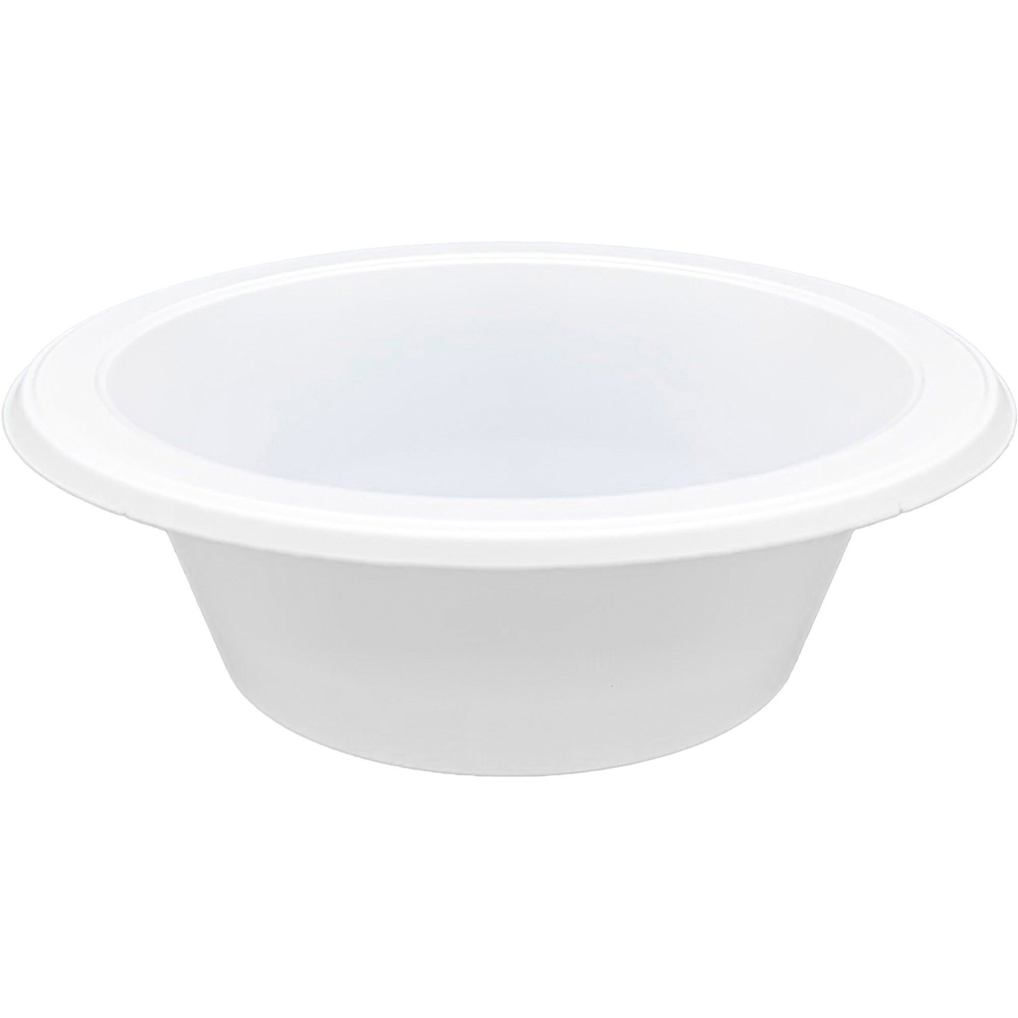 Genuine Joe 12 oz Reusable Plastic Bowls - 125 / Pack - Serving - Disposable - White - Plastic Body - 8 / Carton