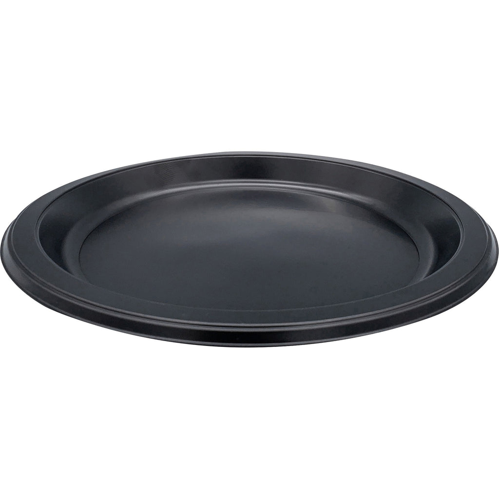 Genuine Joe 9" Round Plastic Plates - 125 / Pack - Serving - Disposable - Black - Plastic Body - 4 / Carton