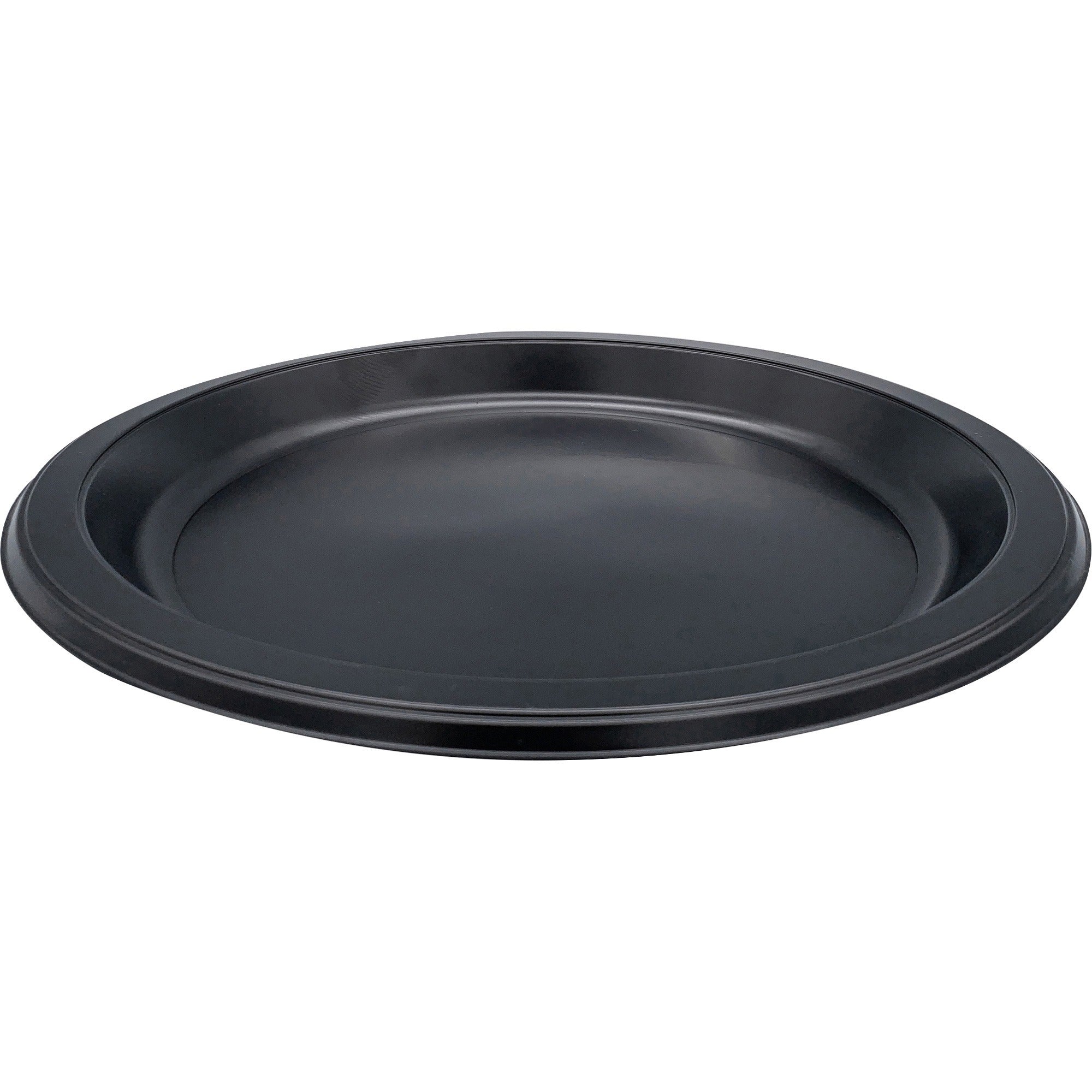 Genuine Joe 9" Round Plastic Plates - 125 / Pack - Serving - Disposable - Black - Plastic Body - 4 / Carton