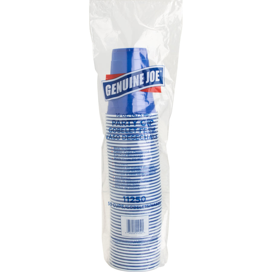 genuine-joe-16-oz-party-cups-50-pack-20-carton-blue-white-plastic-party-cold-drink-beverage_gjo11250ct - 6