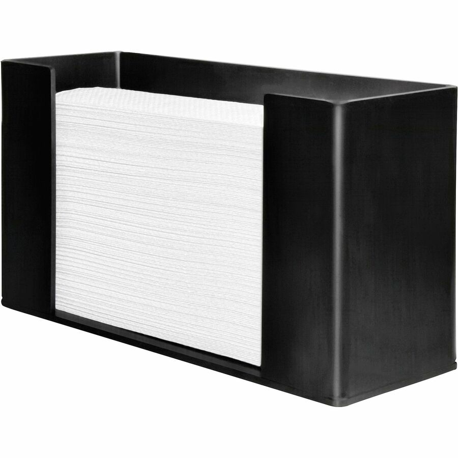 Genuine Joe Folded Paper Towel Dispenser - C Fold, Multifold Dispenser - 6.8" Height x 11.5" Width x 4.1" Depth - Acrylic - Black - Wall Mountable - 9 / Carton