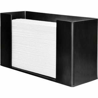 Genuine Joe Folded Paper Towel Dispenser - C Fold, Multifold Dispenser - 6.8" Height x 11.5" Width x 4.1" Depth - Acrylic - Black - Wall Mountable - 9 / Carton