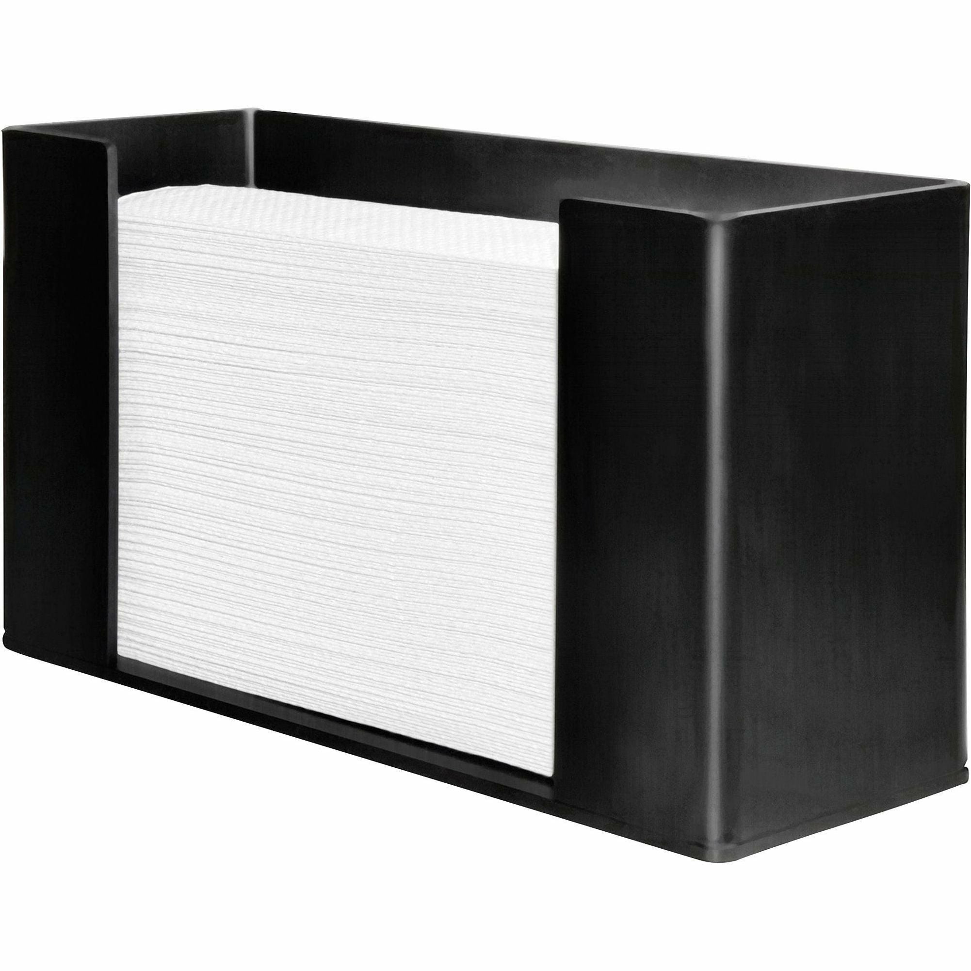 genuine-joe-folded-paper-towel-dispenser-c-fold-multifold-dispenser-68-height-x-115-width-x-41-depth-acrylic-black-wall-mountable-9-carton_gjo11524ct - 2