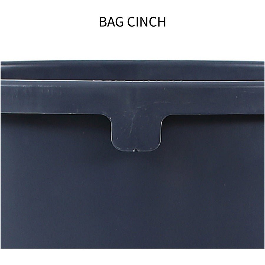 Genuine Joe 44-gallon Heavy-duty Trash Container - 44 gal Capacity - Heavy Duty, Handle - 24" Height x 31.5" Width x 24" Depth - Gray - 4 / Carton