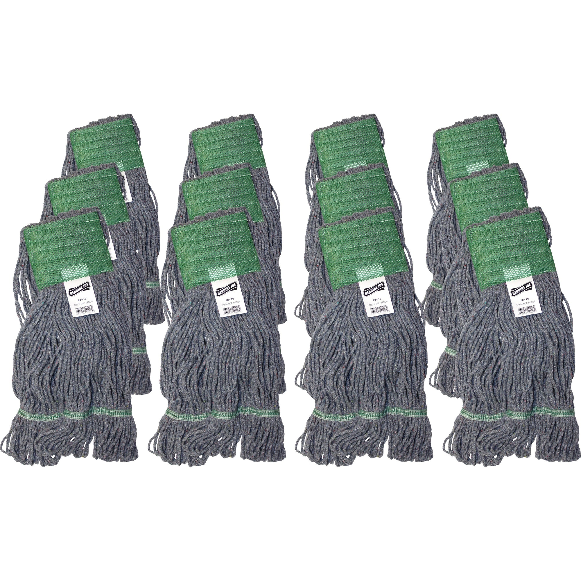 Genuine Joe 5" Headband Earth Mop Refill - Polyester Fiber - 12 / Carton
