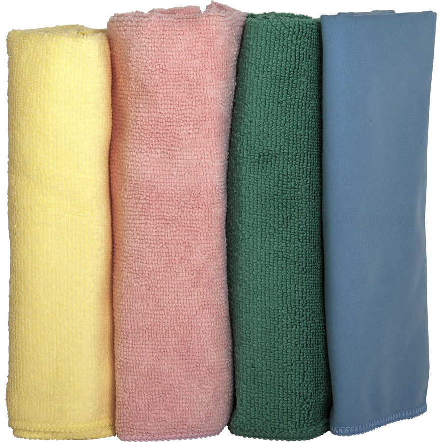 genuine-joe-color-coded-microfiber-cleaning-cloths-16-x-16-assorted-microfiber-lint-free-for-multipurpose-4-per-pack-36-carton_gjo48261ct - 3