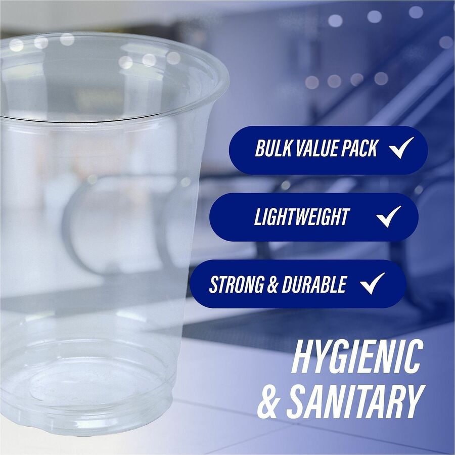 Genuine Joe 16 oz Clear Plastic Cups - 25 / Pack - 20 / Carton - Clear - Plastic - Cold Drink, Beverage