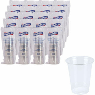 Genuine Joe 12 oz Clear Plastic Cups - 25 / Pack - 20 / Carton - Clear - Plastic - Cold Drink, Beverage