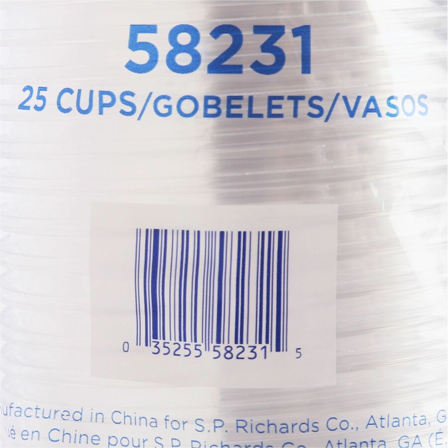 Genuine Joe 12 oz Clear Plastic Cups - 25 / Pack - 20 / Carton - Clear - Plastic - Cold Drink, Beverage