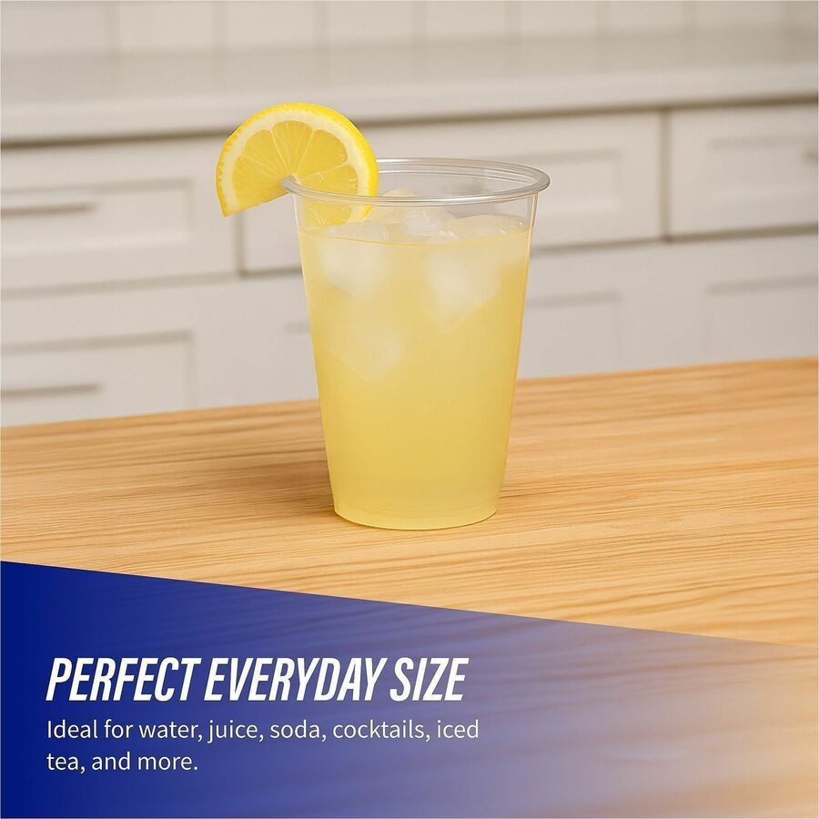 Genuine Joe 12 oz Clear Plastic Cups - 25 / Pack - 20 / Carton - Clear - Plastic - Cold Drink, Beverage