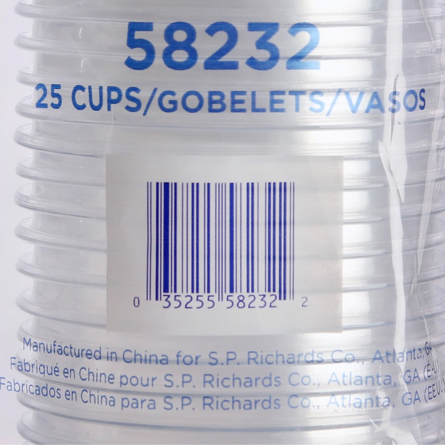 Genuine Joe 10 oz Clear Plastic Cups - 25 / Pack - 20 / Carton - Clear - Plastic - Cold Drink, Beverage