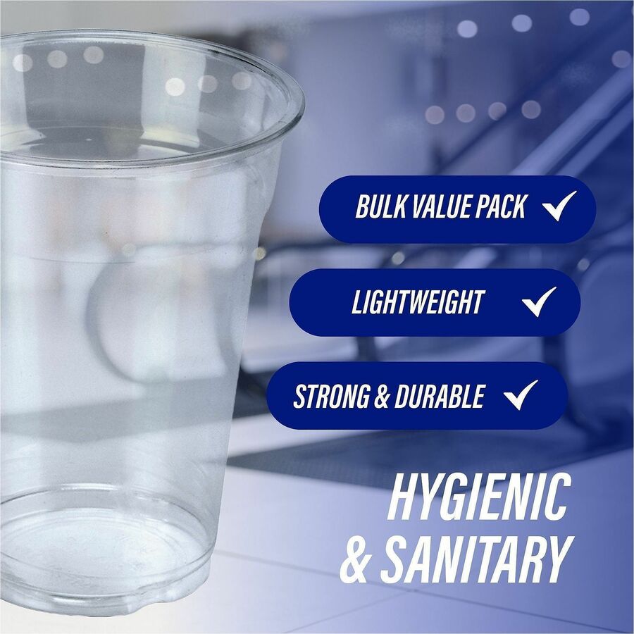Genuine Joe 9 oz Clear Plastic Cups - 50 / Pack - 20 / Carton - Clear - Plastic - Cold Drink, Beverage