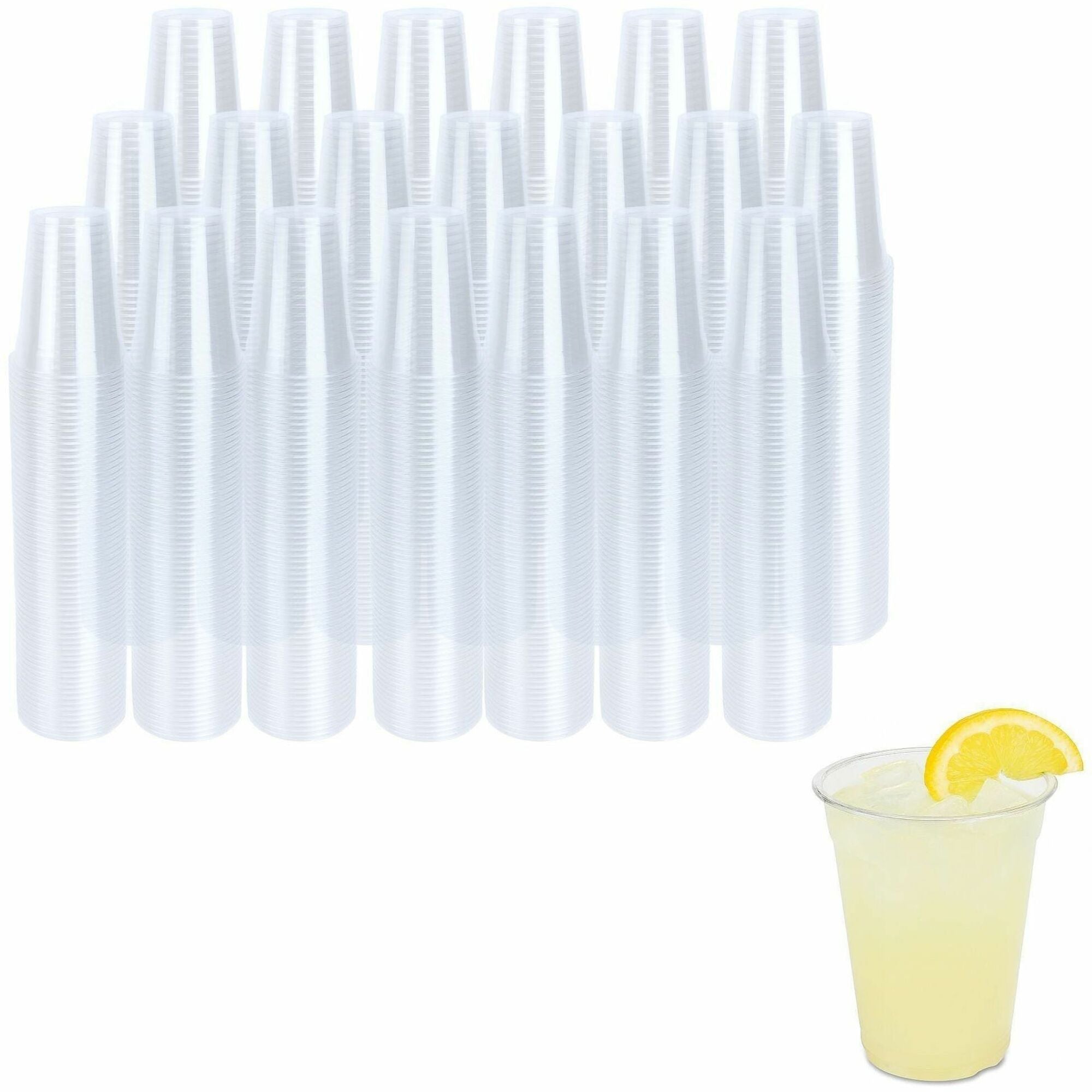 Genuine Joe 9 oz Clear Plastic Cups - 50 / Pack - 20 / Carton - Clear - Plastic - Cold Drink, Beverage