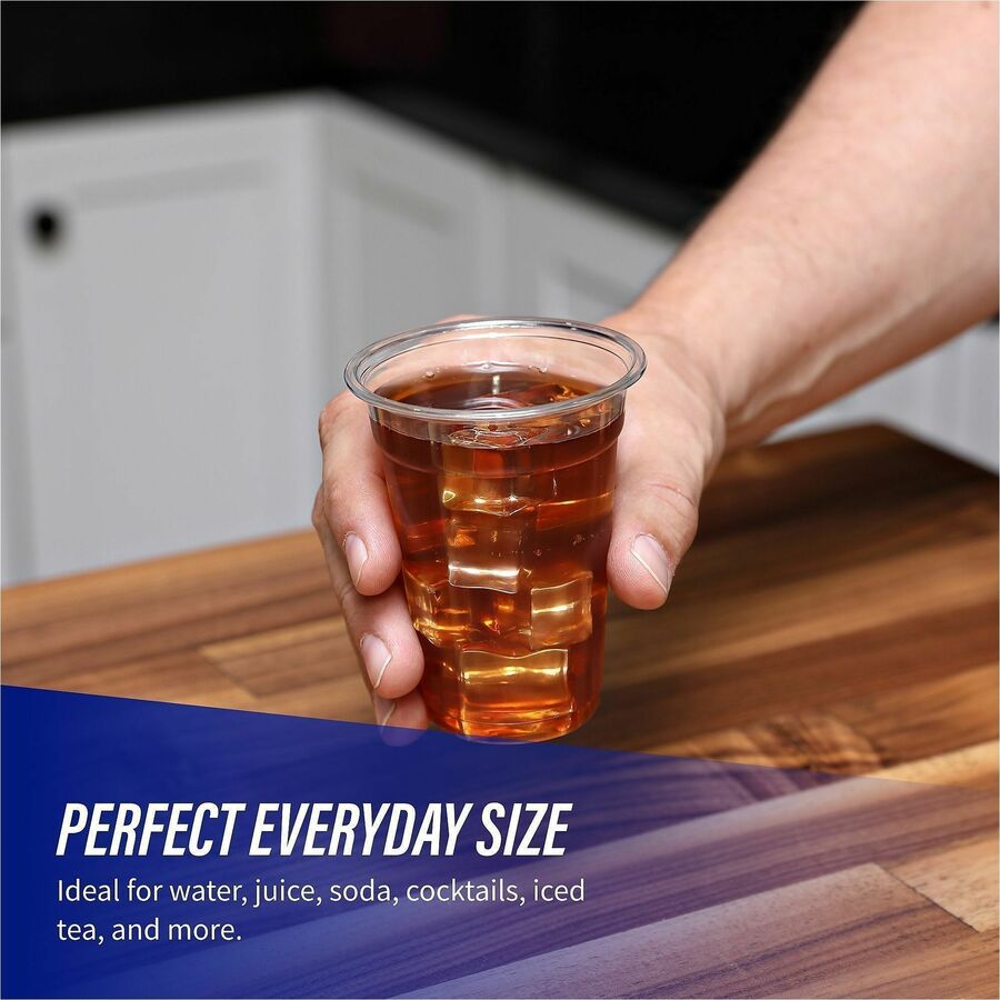 Genuine Joe 9 oz Clear Plastic Cups - 50 / Pack - 20 / Carton - Clear - Plastic - Cold Drink, Beverage