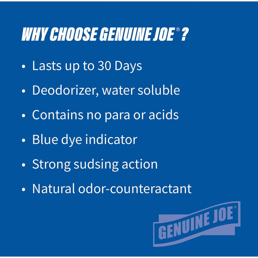 Genuine Joe Non-para Green Apple Scent Urinal Screen - Lasts upto 30 Days - Non-para Deodorizer, Odor Neutralizer, Acid-free, Water Soluble - 72 / Carton - Blue