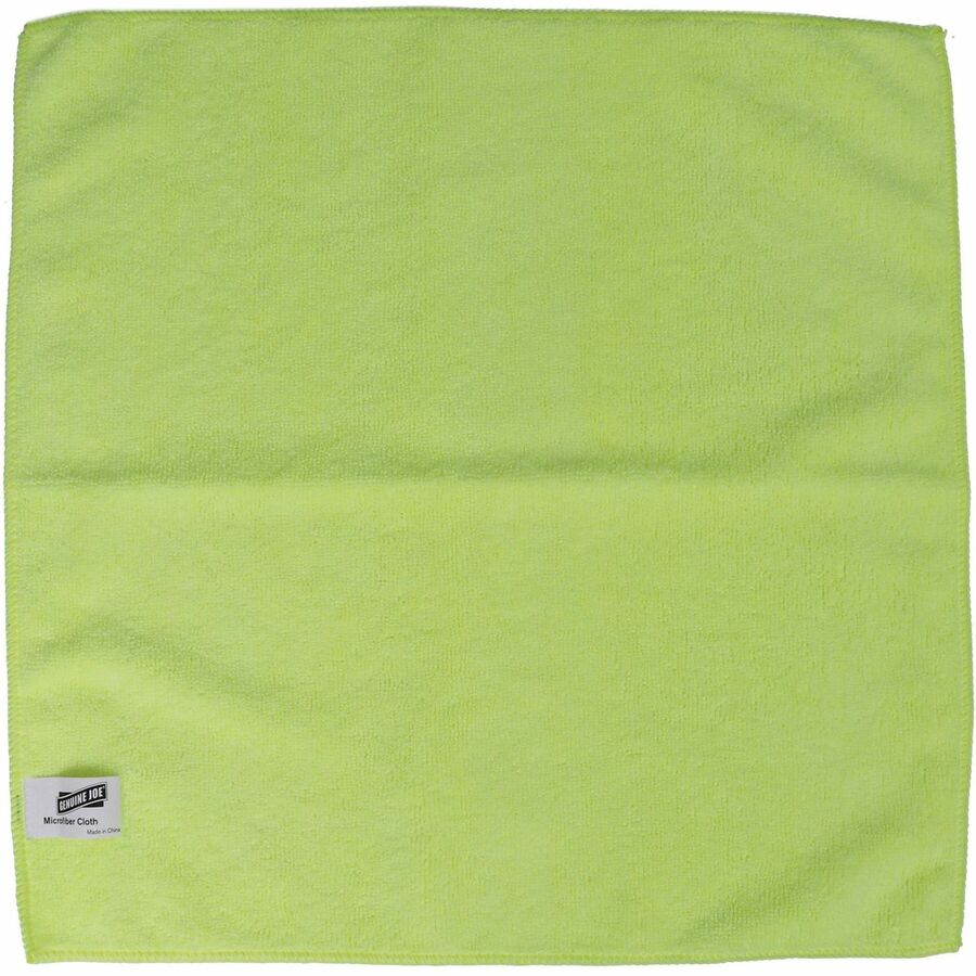 Genuine Joe General-purpose Microfiber Cloth - For General Purpose - 16" Length x 16" Width - 12.0 / Bag - 15 / Carton - Durable - Yellow