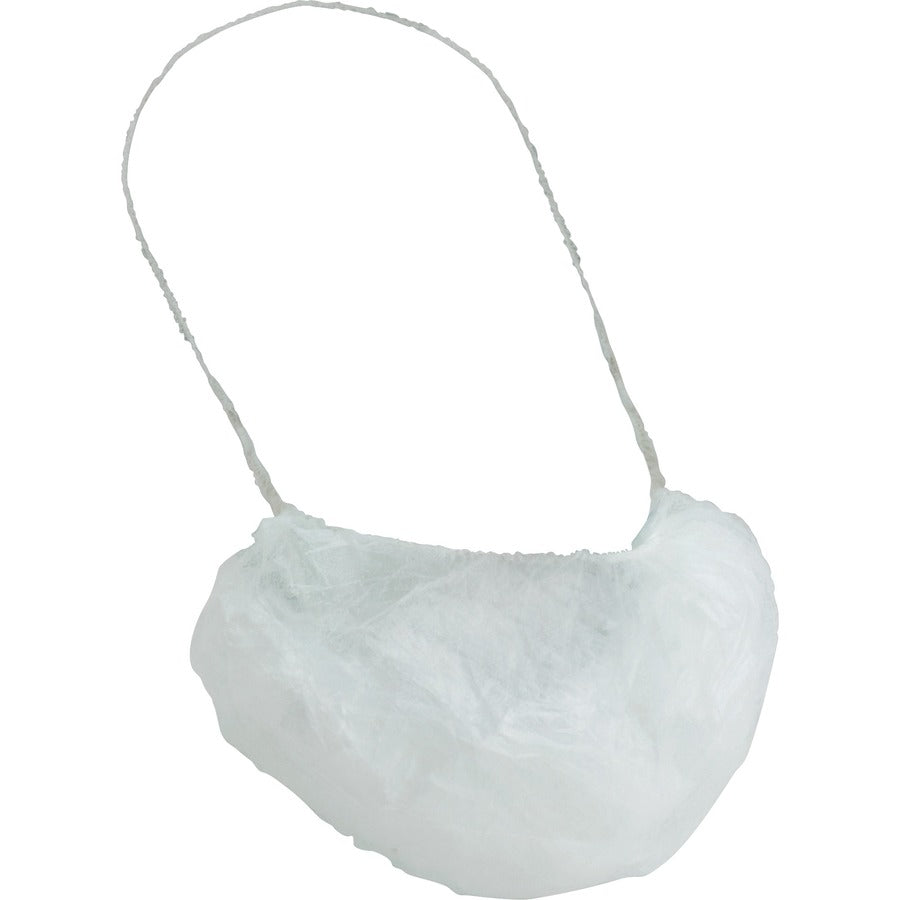 Genuine Joe Beard Cap - Recommended for: Laboratory, Food Processing - White - Breathable, Comfortable - 10 / Carton