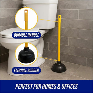 Genuine Joe Value Plus Plunger - 5.75" Cup Diameter - 23" Length - Yellow - Drain, Toilet, Pipe