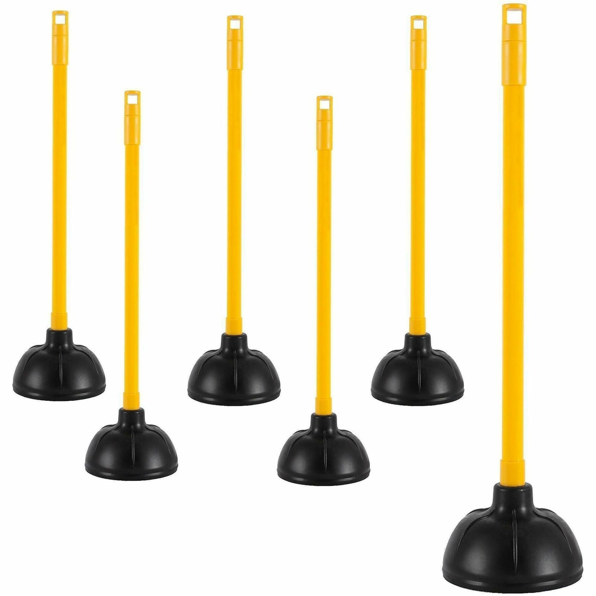 Genuine Joe Value Plus Plunger - 5.75" Cup Diameter - 23" Length - Yellow - Drain, Toilet, Pipe