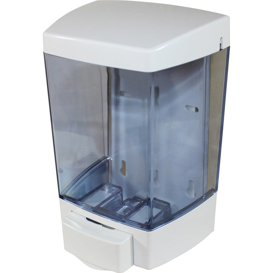 genuine-joe-liquid-soap-dispenser-manual-144-quart-capacity-see-through-tank-water-resistant-white-12-carton_gjo85133ct - 2