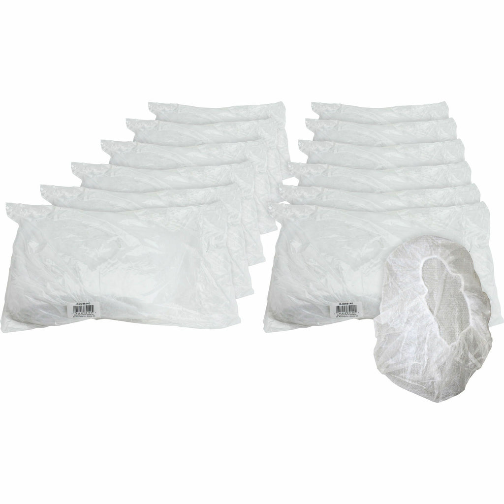 Genuine Joe Nonwoven Bouffant Cap - Recommended for: Hospital, Laboratory - Large Size - 21" Stretched Diameter - Contaminant Protection - Polypropylene - White - Lightweight, Comfortable, Elastic Headband - 10 / Carton