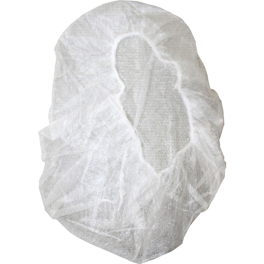 Genuine Joe Nonwoven Bouffant Cap - Recommended for: Hospital, Laboratory - Large Size - 21" Stretched Diameter - Contaminant Protection - Polypropylene - White - Lightweight, Comfortable, Elastic Headband - 10 / Carton - 4