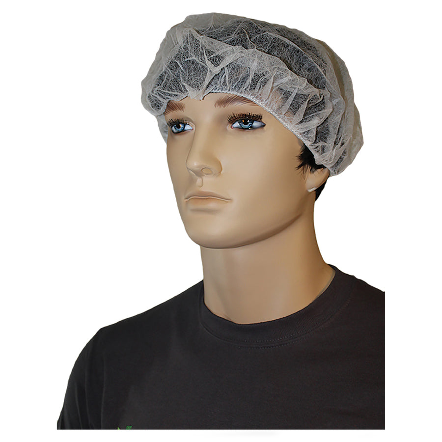 Genuine Joe Nonwoven Bouffant Cap - Recommended for: Hospital, Laboratory - Large Size - 21" Stretched Diameter - Contaminant Protection - Polypropylene - White - Lightweight, Comfortable, Elastic Headband - 10 / Carton - 3