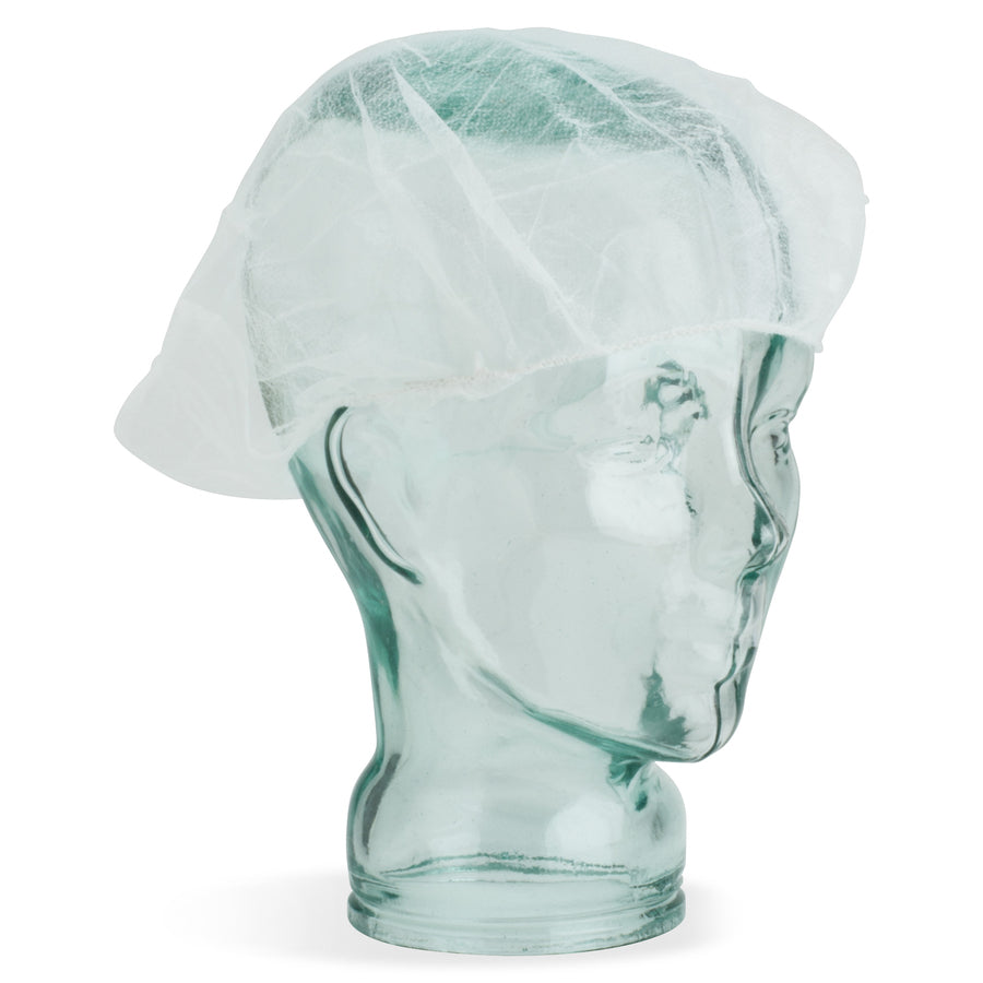 Genuine Joe Nonwoven Bouffant Cap - Recommended for: Hospital, Laboratory - Large Size - 21" Stretched Diameter - Contaminant Protection - Polypropylene - White - Lightweight, Comfortable, Elastic Headband - 10 / Carton - 2