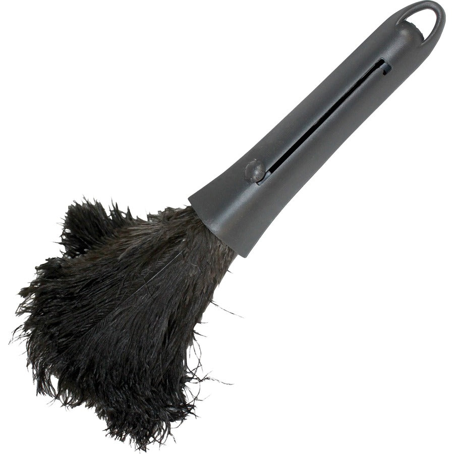 Genuine Joe Retractable Feather Duster - Plastic Handle - 12 / Carton - Brown