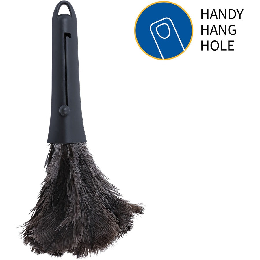 Genuine Joe Retractable Feather Duster - Plastic Handle - 12 / Carton - Brown