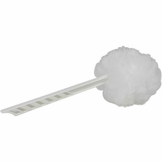 Genuine Joe Toilet Bowl Mop - 4.50" Head - 12" Plastic Handle - Durable, Scrubber Strip, Acid Resistant - 25 / Carton - White