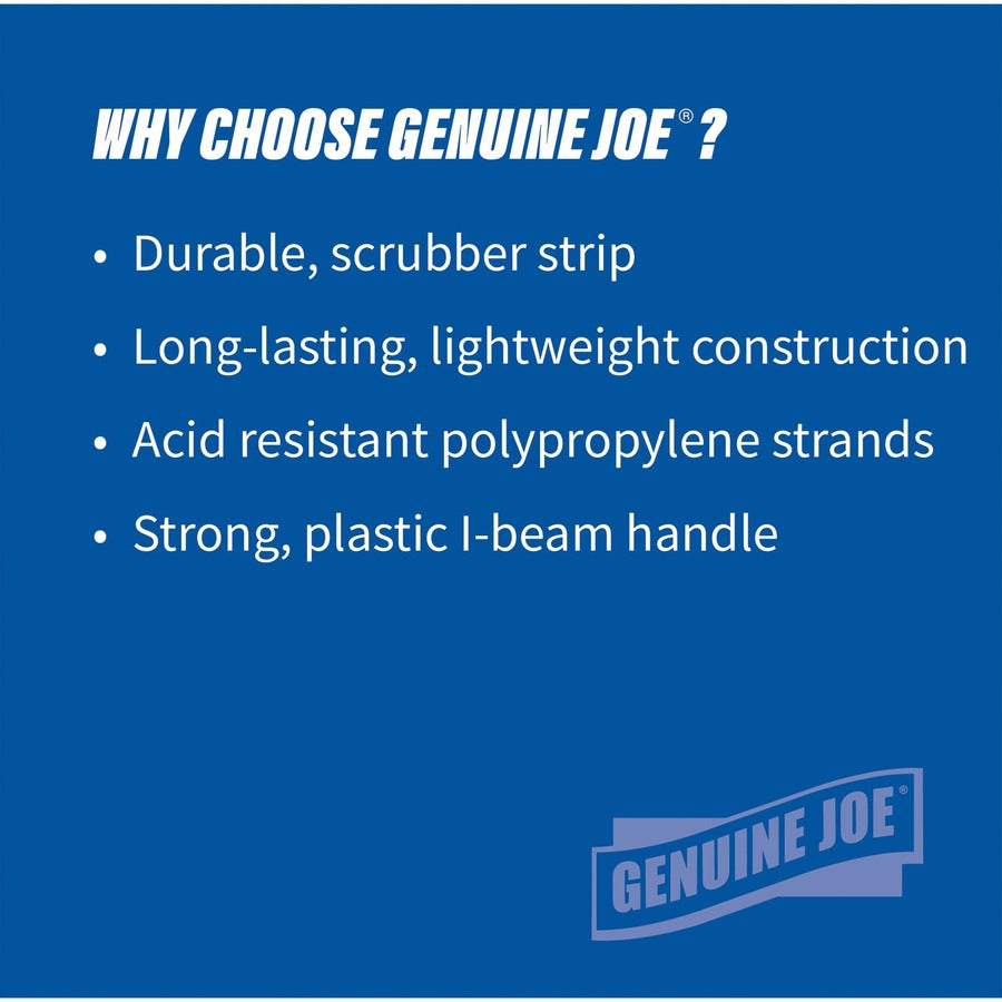 Genuine Joe Toilet Bowl Mop - 4.50" Head - 12" Plastic Handle - Durable, Scrubber Strip, Acid Resistant - 25 / Carton - White