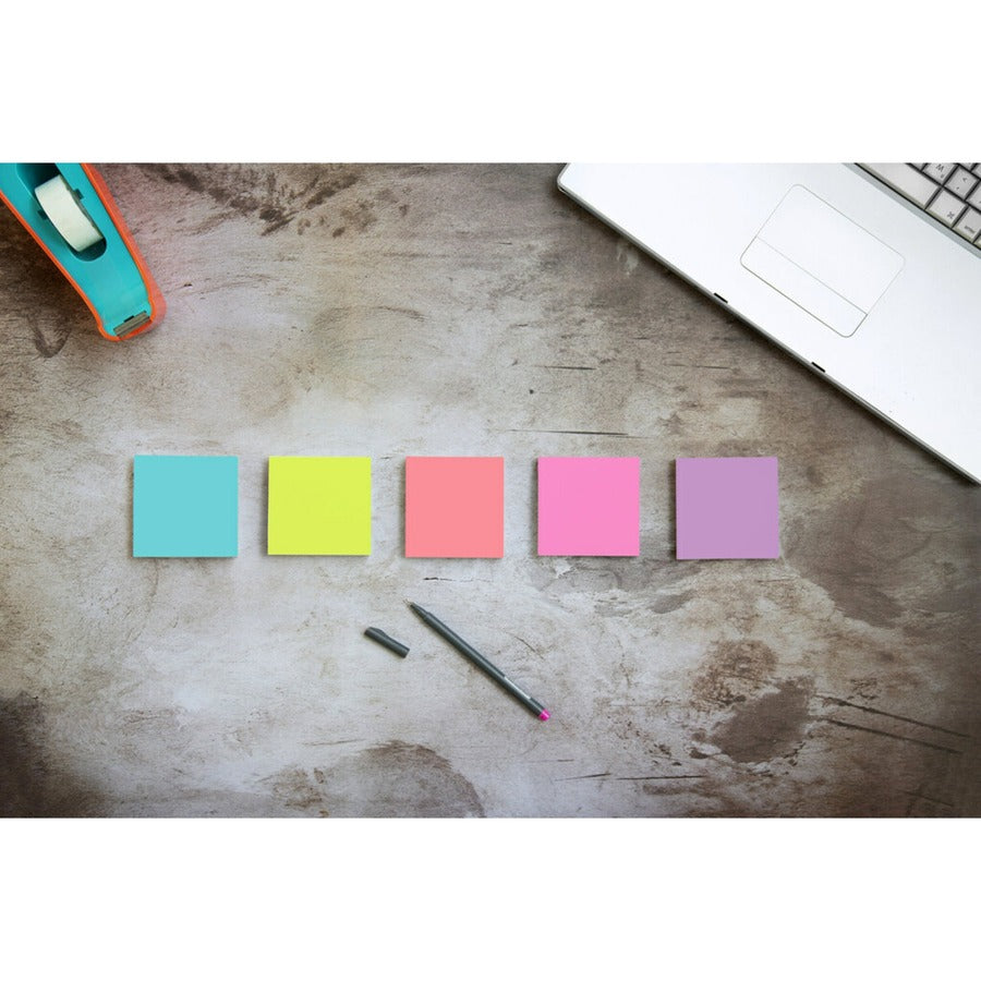 Self-Stick Notes Office Pack, 3" x 3", Supernova Neons Collection Colors, 90 Sheets/Pad, 24 Pads/Pack