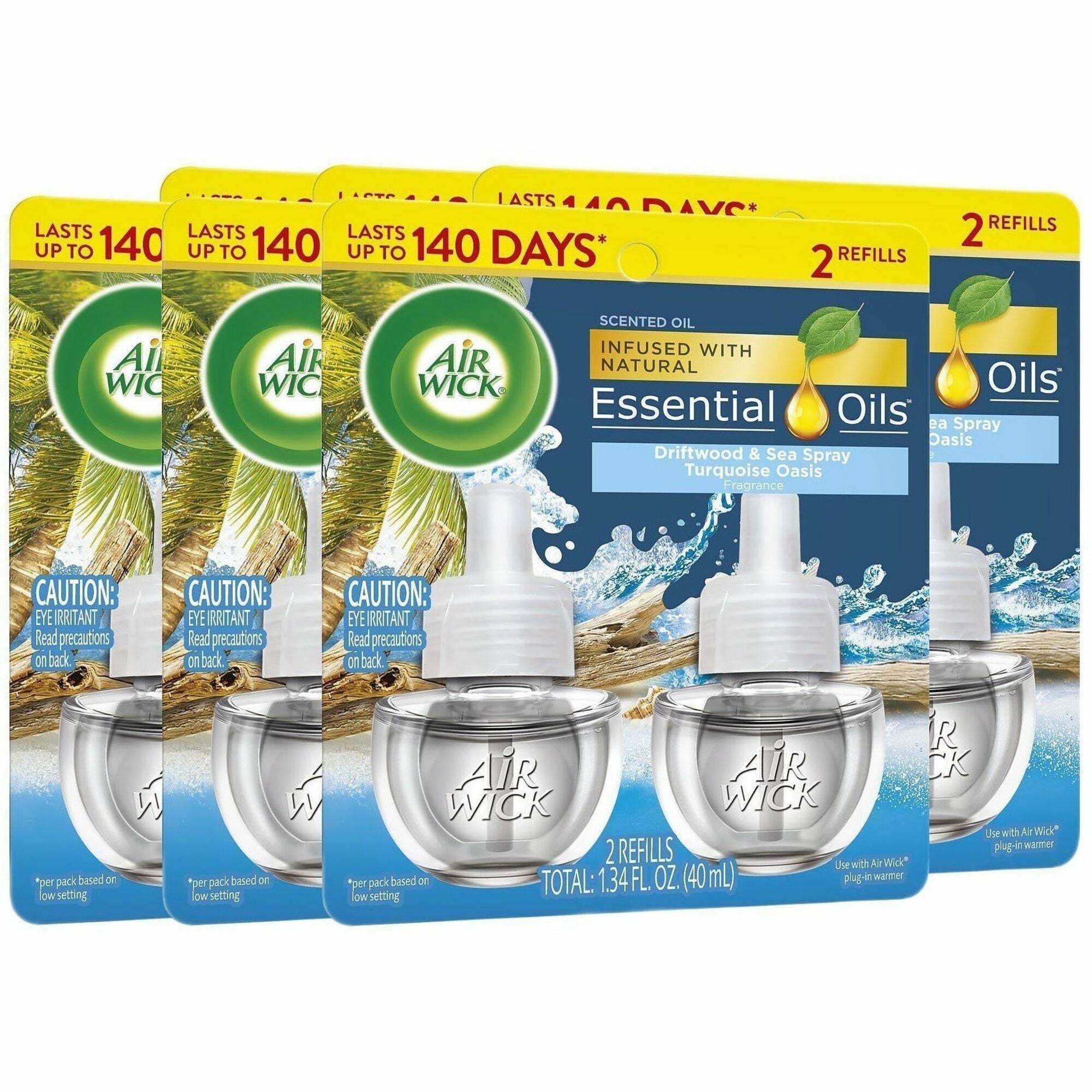 Air Wick Scented Oil Warmer Refill - Oil - 0.7 fl oz (0 quart) - Turquoise Oasis - 60 Day - 6 / Carton - Long Lasting