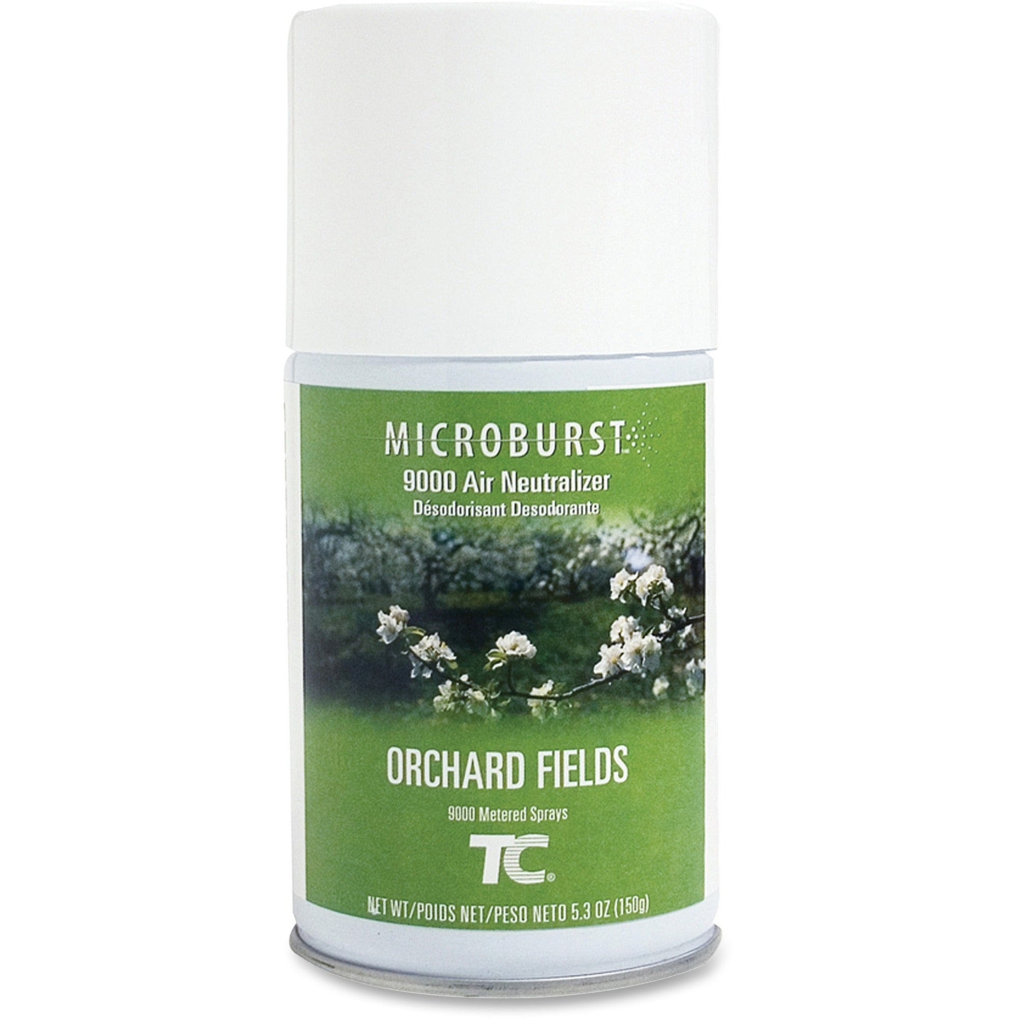 Tc Microburst 9000 Air Freshener Refill, Orchard Fields, 5.3 Oz Aerosol Spray, 4/carton