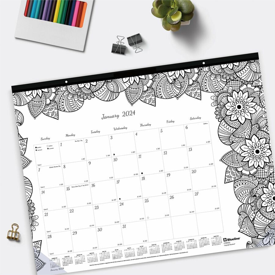 blueline-doodleplan-desk-pad-botanica-julian-monthly-january-2022-till-december-2022-1-month-single-page-layout-desk-pad-white-chipboard-eyelet-tear-off-compact-reinforced-22-x-17_redc2917311 - 4