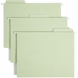 smead-fastab-1-3-tab-cut-letter-recycled-fastener-folder-8-1-2-x-11-2-fasteners-top-tab-location-assorted-position-tab-position-moss-10%-recycled-18-box_smd65120 - 1